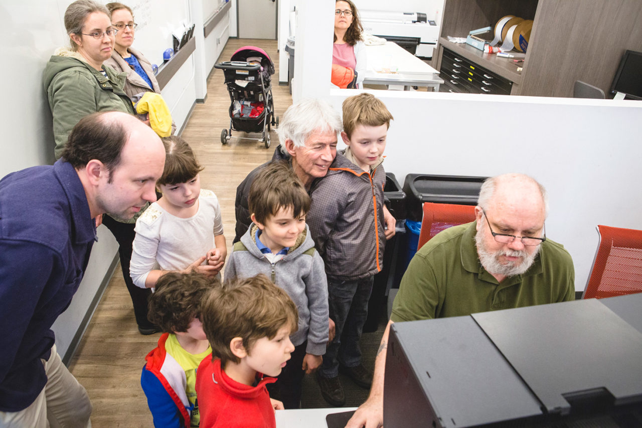 Students and families at NYU's LaGuardia Studio. Credit: Center for Architecture