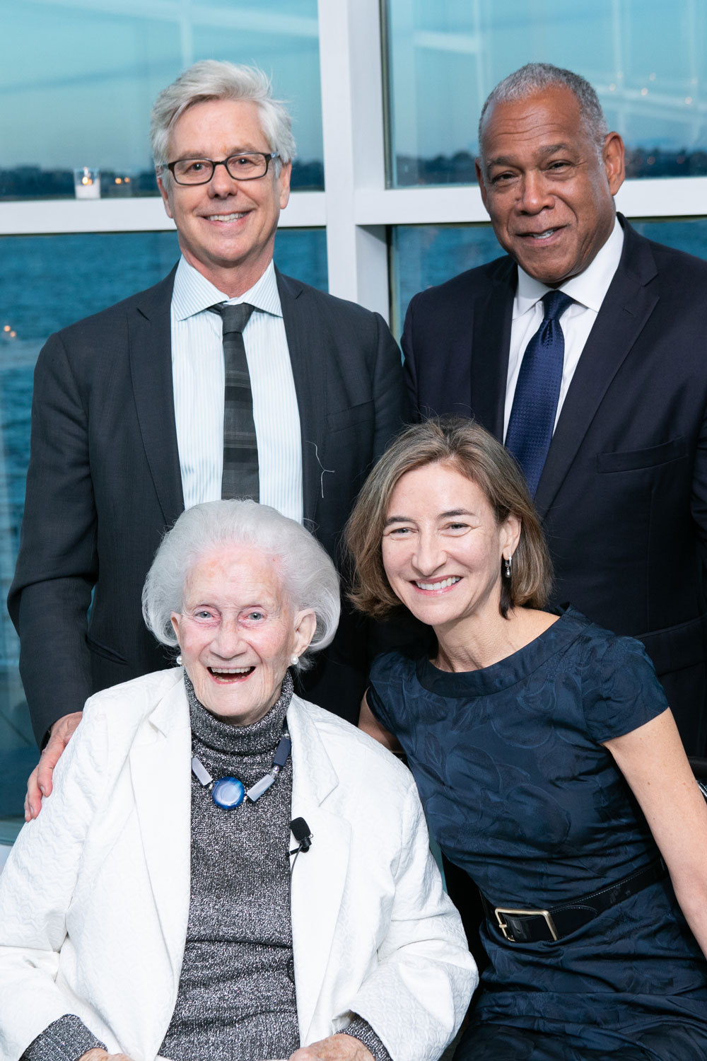 Clockwise from top left: President's Award recipient Michael Manfredi, FAIA, of WEISS/MANFREDI; Center for Architecture Award recipient Mitchell J. Silver, FAICP, Commissioner, NYC Department of Parks and Recreation President's Award recipient Marion Weiss, FAIA, of WEISS/MANFREDI; NYC Visionary Award recipient Beverly Willis, FAIA, of Beverly Willis Architecture Foundation. Photo: Sam Lahoz.