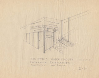 Harris House Isometric, Entrance, 1949.