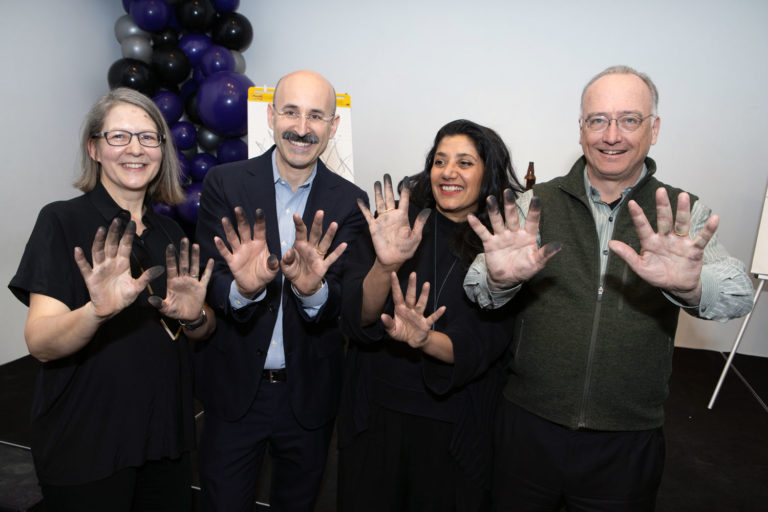 Honoree Sketchers Astrid Lipka, AIA, LEED AP, Rice+Lipka Architects; Adam Yarinsky, FAIA, LEED AP, Architecture Research Office (ARO); Suchi Reddy, AIA, Reddymade Architecture and Design; Rob Rogers, FAIA, Rogers Partners. Photo: Sam Lahoz.