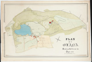 Frederic Joseph Church, Plan of Olana, September 1886, watercolor on paper, 1984.