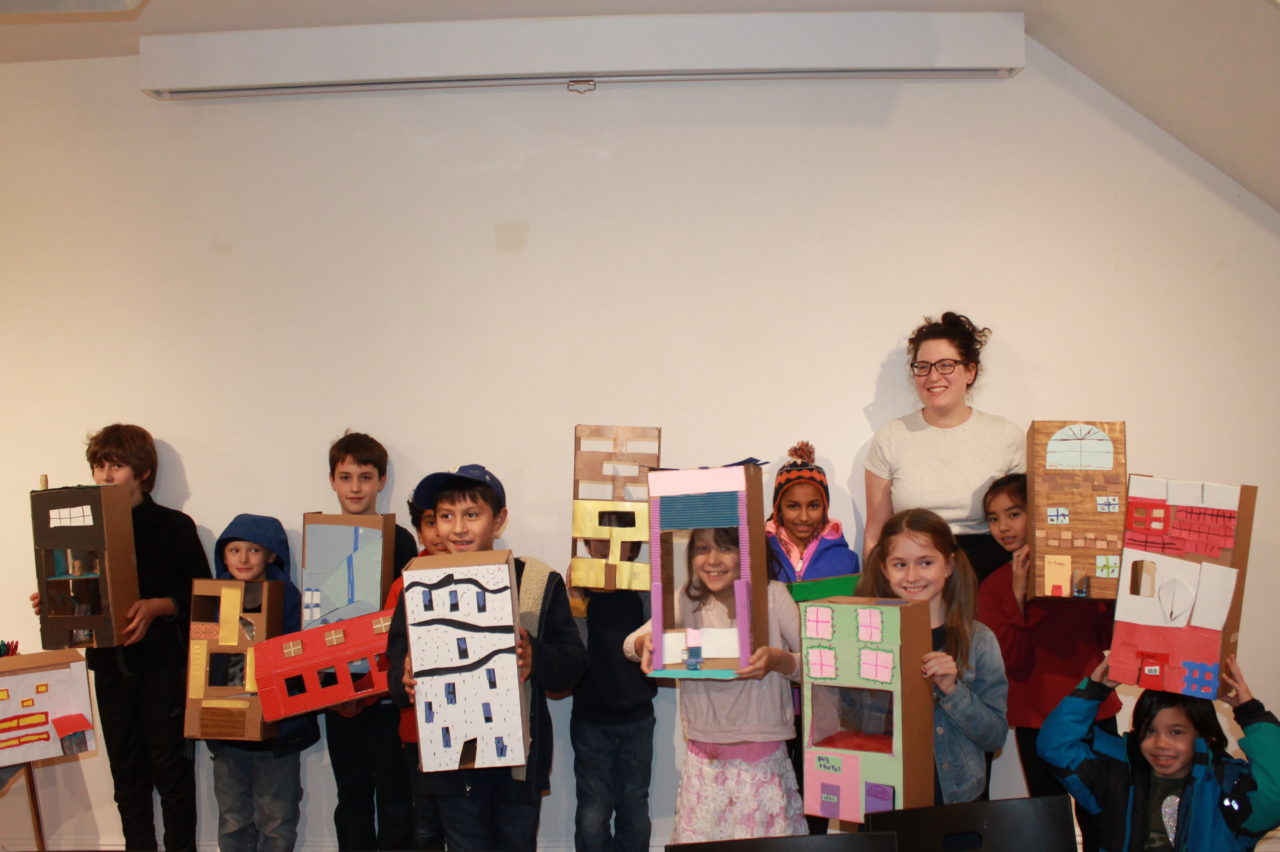 After-School students pose with their animal apartments. Credit: Center for Architecture