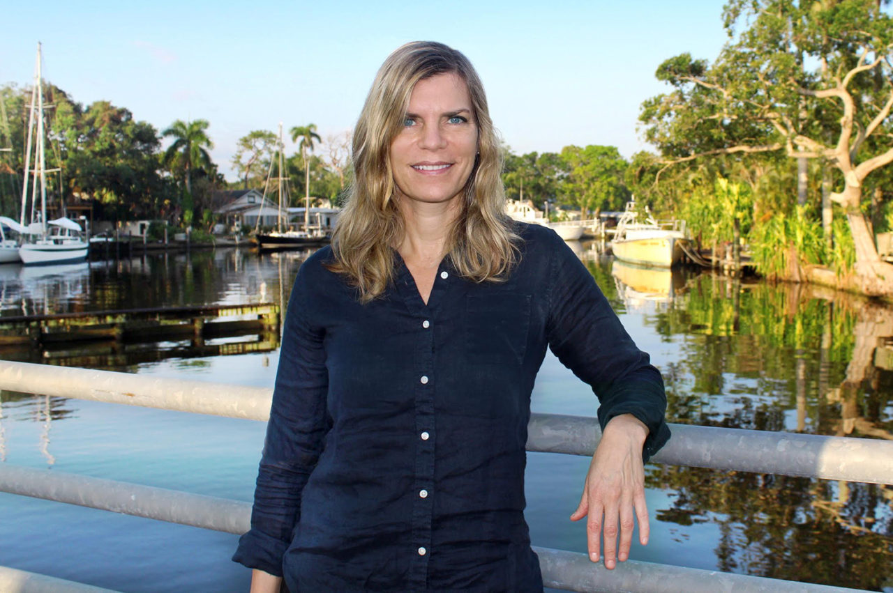 Wanda Liebermann at the Snow-Reed Swing Bridge on the North Fork of the New River. Courtesy of Wanda Wanda Liebermann.