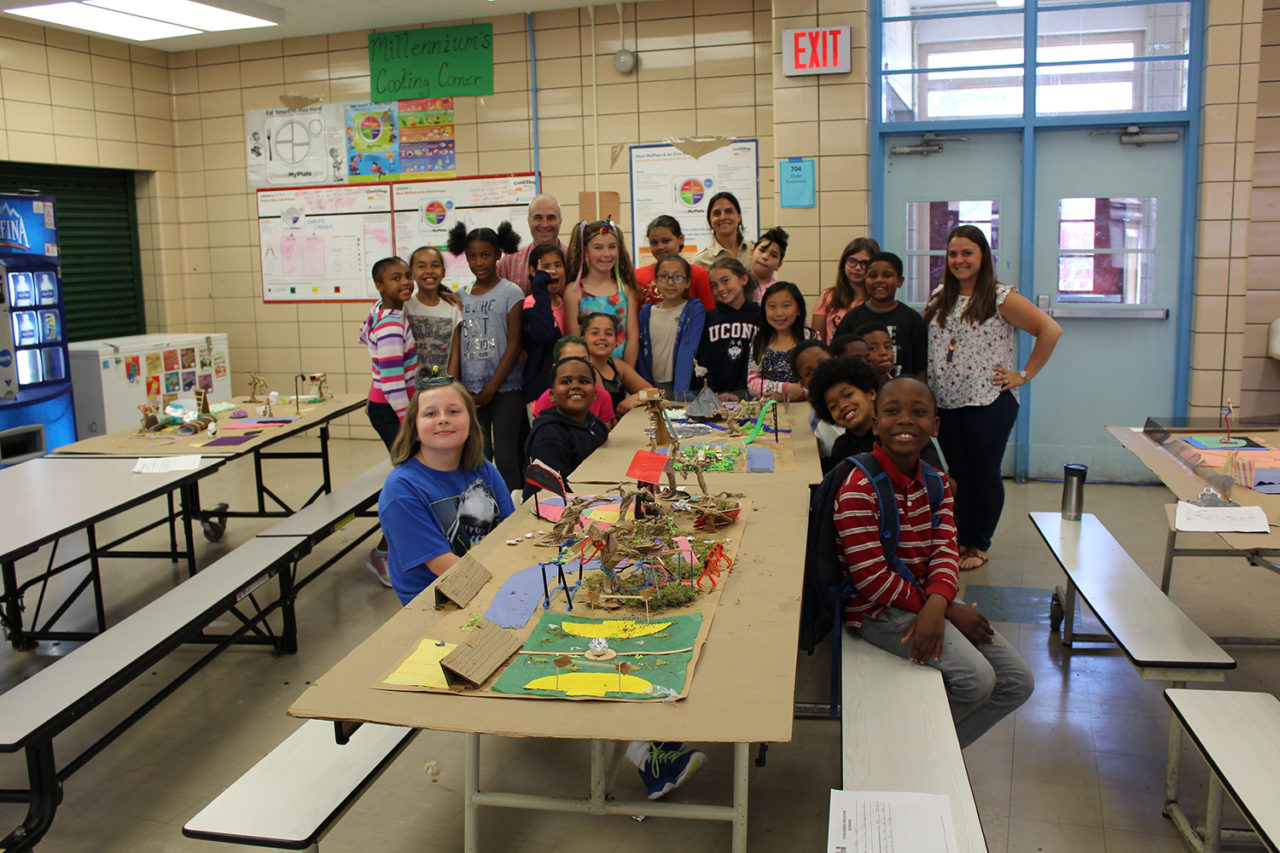 PS 317Q: Fifth grade students in Mr. Fishman and Ms. Petta’s class worked with Design Educator Carolina Cisneros in this six-session program to redesign their school playground. Students presented their proposals to peers and members of a playground committee of parents, staff and community members currently pursuing this project.  Courtesy of Center for Architecture.