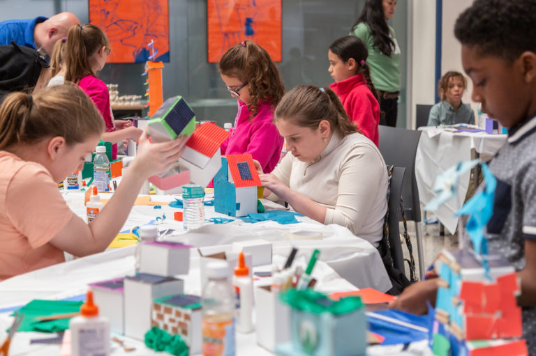 Participants work on their scale building models. Image Credit: Matthew Lapiska (DDC).