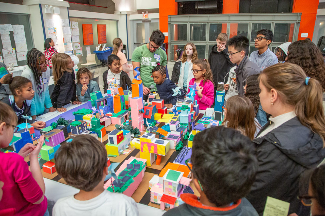Participants gather to share their ideas for an ideal city. Image Credit: Matthew Lapiska (DDC).