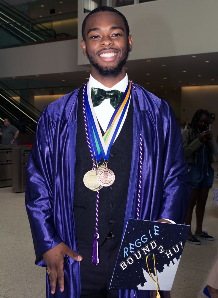 Reginald Huggins, a 2019 graduate of Williamsburg High School for Architecture and Design.