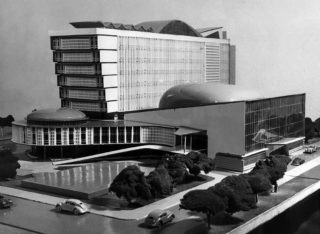 A model of the Islamic Congress Secretariat by Sayed Karim, 1957.