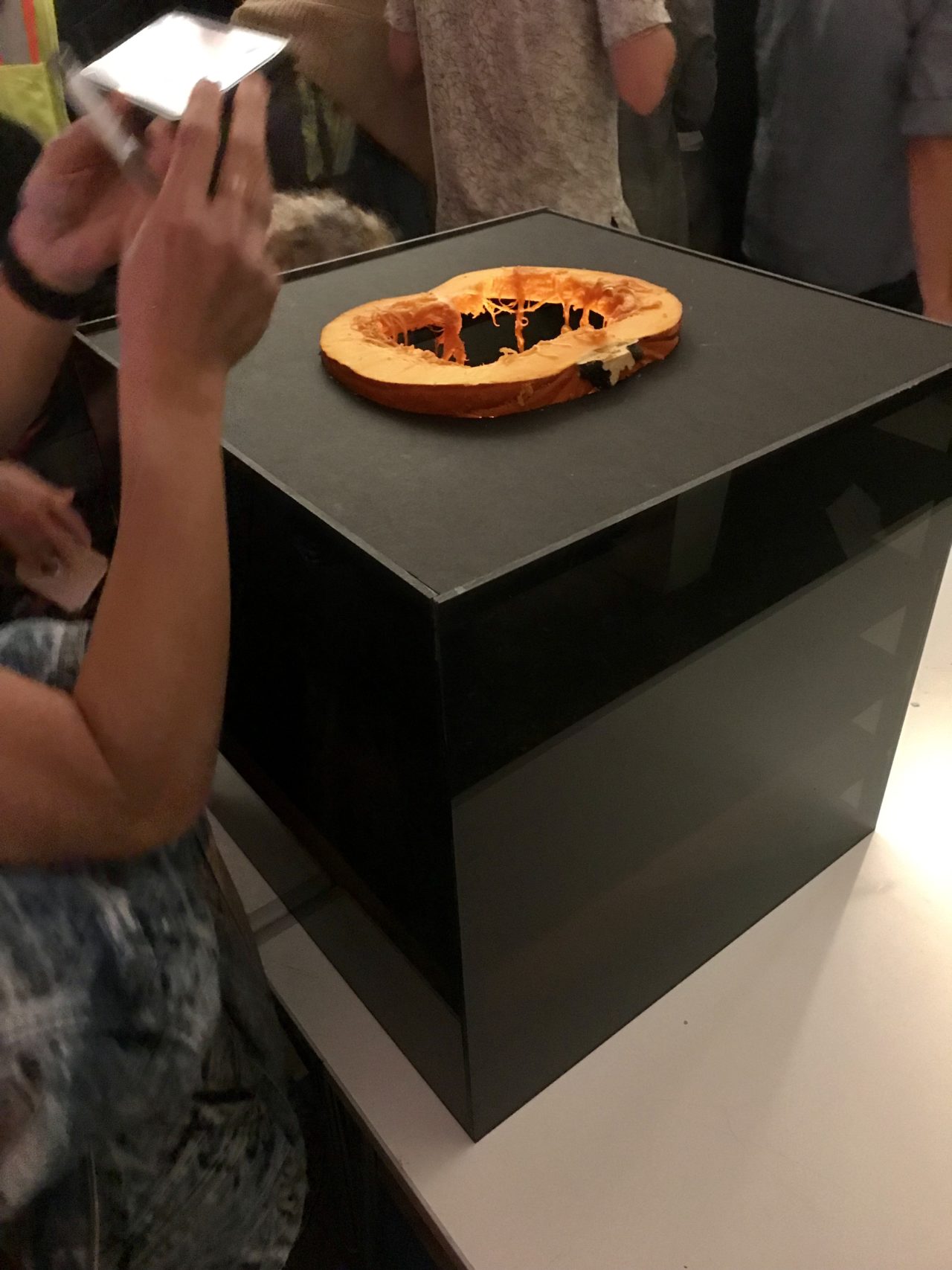 Raad Studio's gruesome pumpkin section. Teams carve at Pumpkitecture 2019. Image courtesy of Raad.