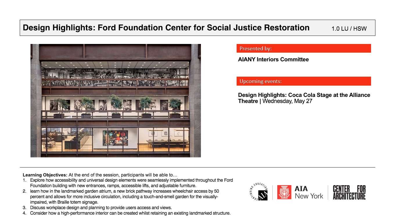 Design Highlights Ford Foundation Center for Social Justice
