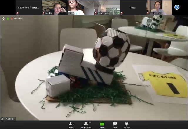 Students learned about designing exhibitions and museums, then created their own museums on topics they were interested in, such as this Soccer Museum. Photo: Center for Architecture.