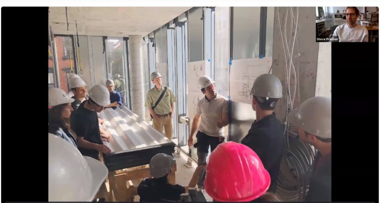 Steve Preston of GLUCK+ walked students through the design/build approach to architecture. Image: Center for Architecture.