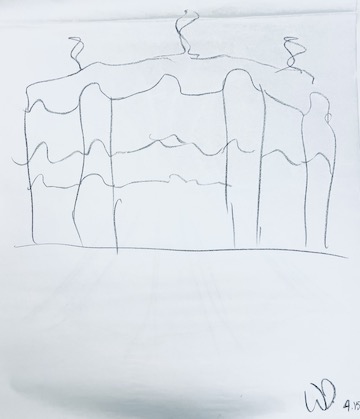 Casa Mila by Antoni Gaudi, sketched by Winka Dubbeldam.