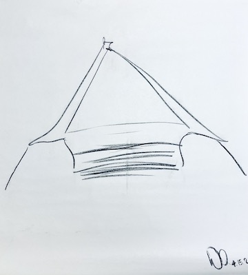 Four Freedoms Park by Louis Kahn, sketched by Winka Dubbeldam.