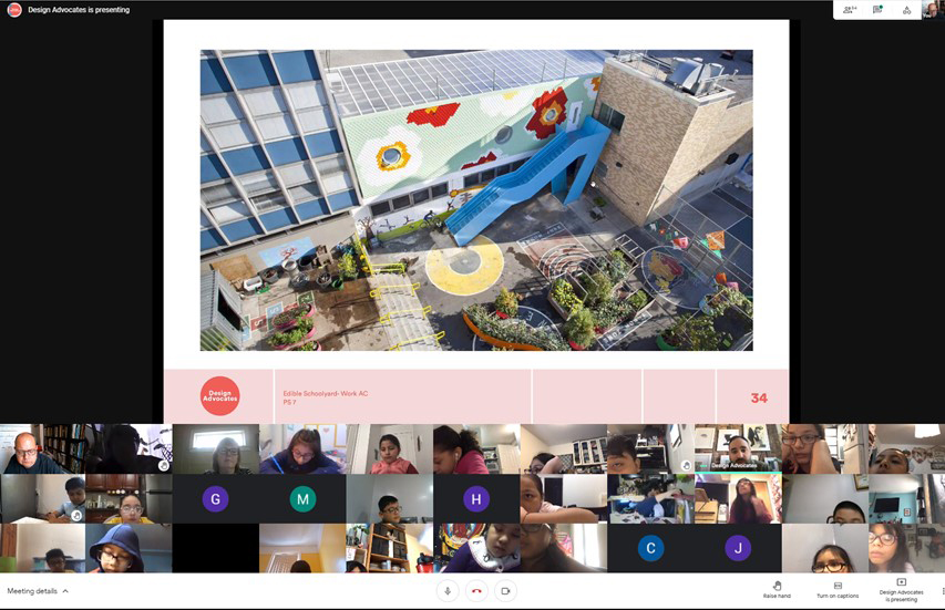 Design Advocates members and architects Michael Yarinsky and Jane Lea visited the PS 92 class to share examples and ideas for students’ designs. Image: Center for Architecture.