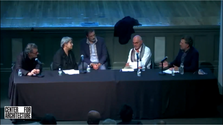 This is an image of the panel at the Samuel Ratensky Memorial Lecture: Lacaton & Vassal and Frédéric Druot event .