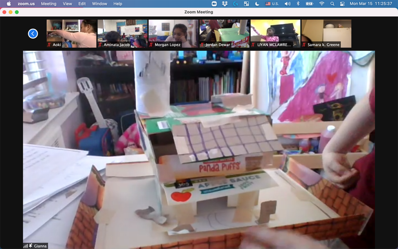 Screenshot of students from St. Saviour Academy presenting their solar panel projects.