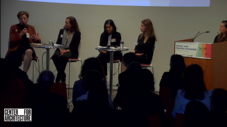 This is an image of the Panel at the 2021 Design and Practice Exchange: Navigating the (Post) Pandemic Terrain event.