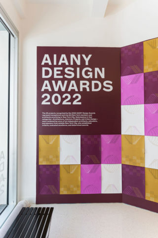 Installation view, AIANY Design Awards 2022, Center for Architecture, 2022.