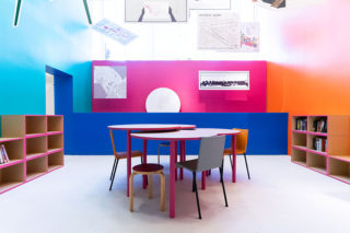 Interior of the Reading Room installation at the Center for Architecture