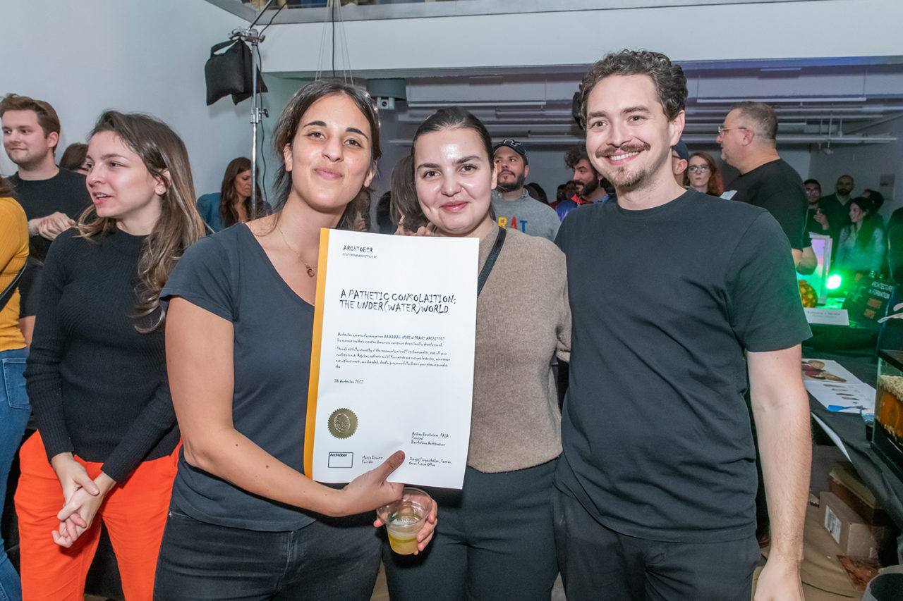 Andrew Franz Architect, winner of A Pathetic Consolation: Under(water)world. Photo: Matthew Carasella Photography.