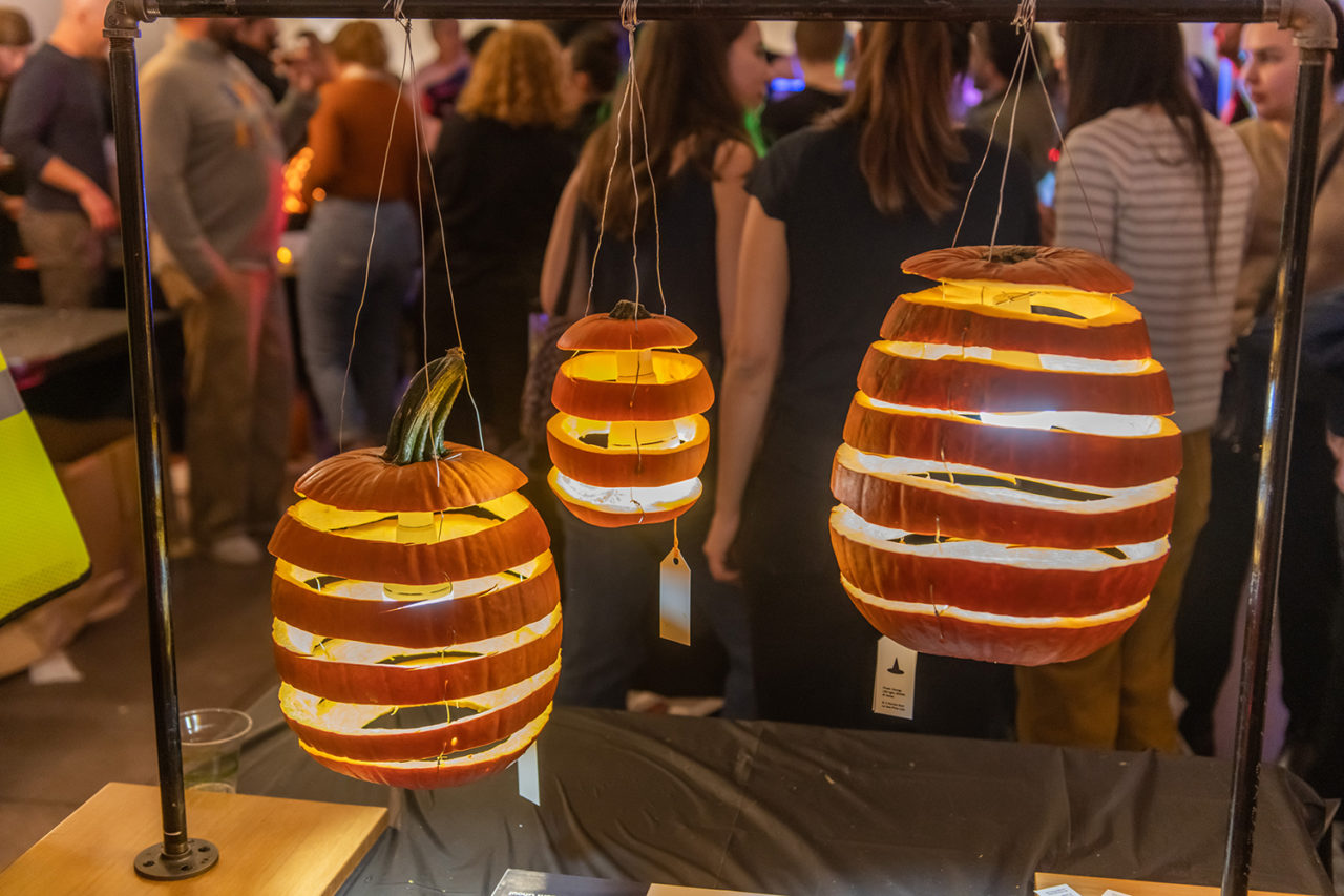 Mitchell Giurgola's trio of pendant lights. Photo: Matthew Carasella Photography.