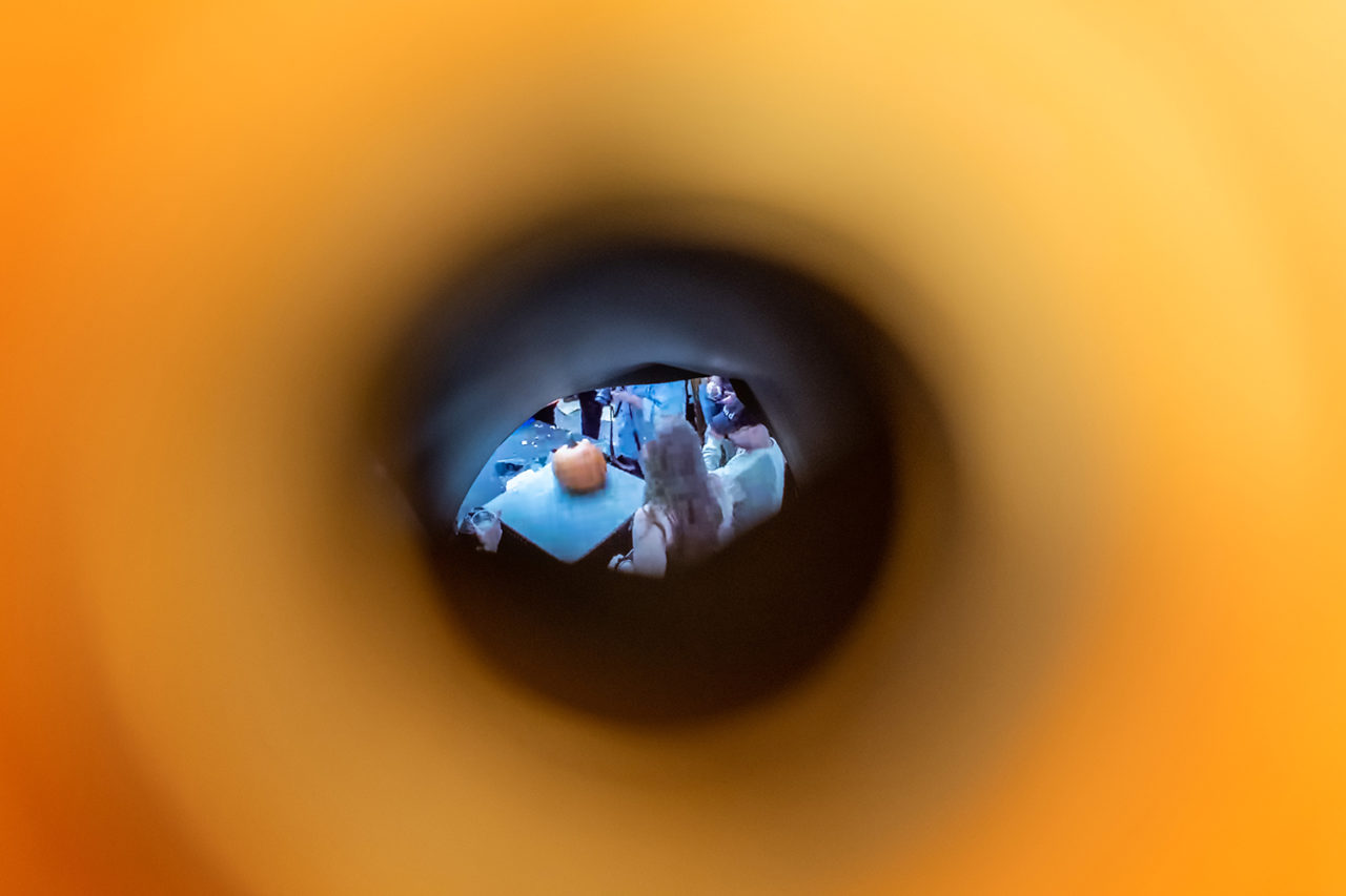 Raad Studio's peephole. Photo: Matthew Carasella Photography.