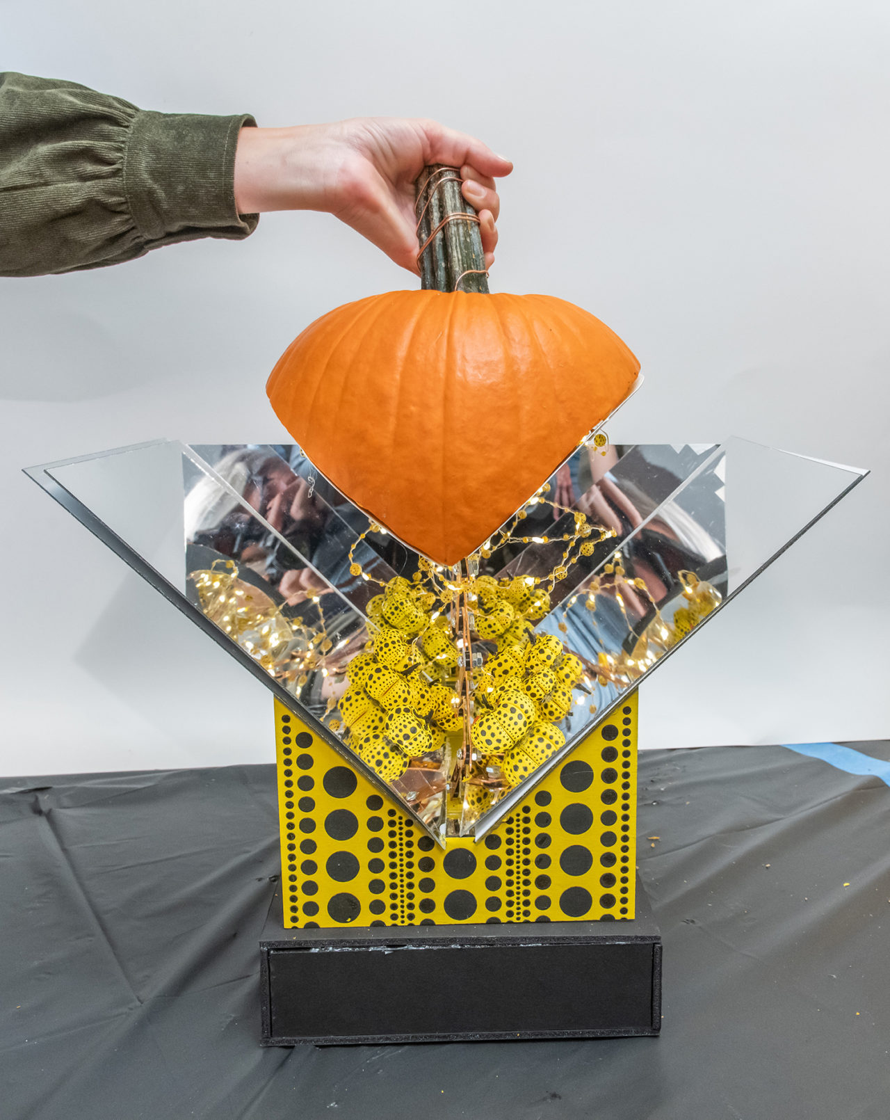 ikon.5 architect's Yayoi Kusama-inspired mirror pumpkin. Photo: Matthew Carasella Photography.