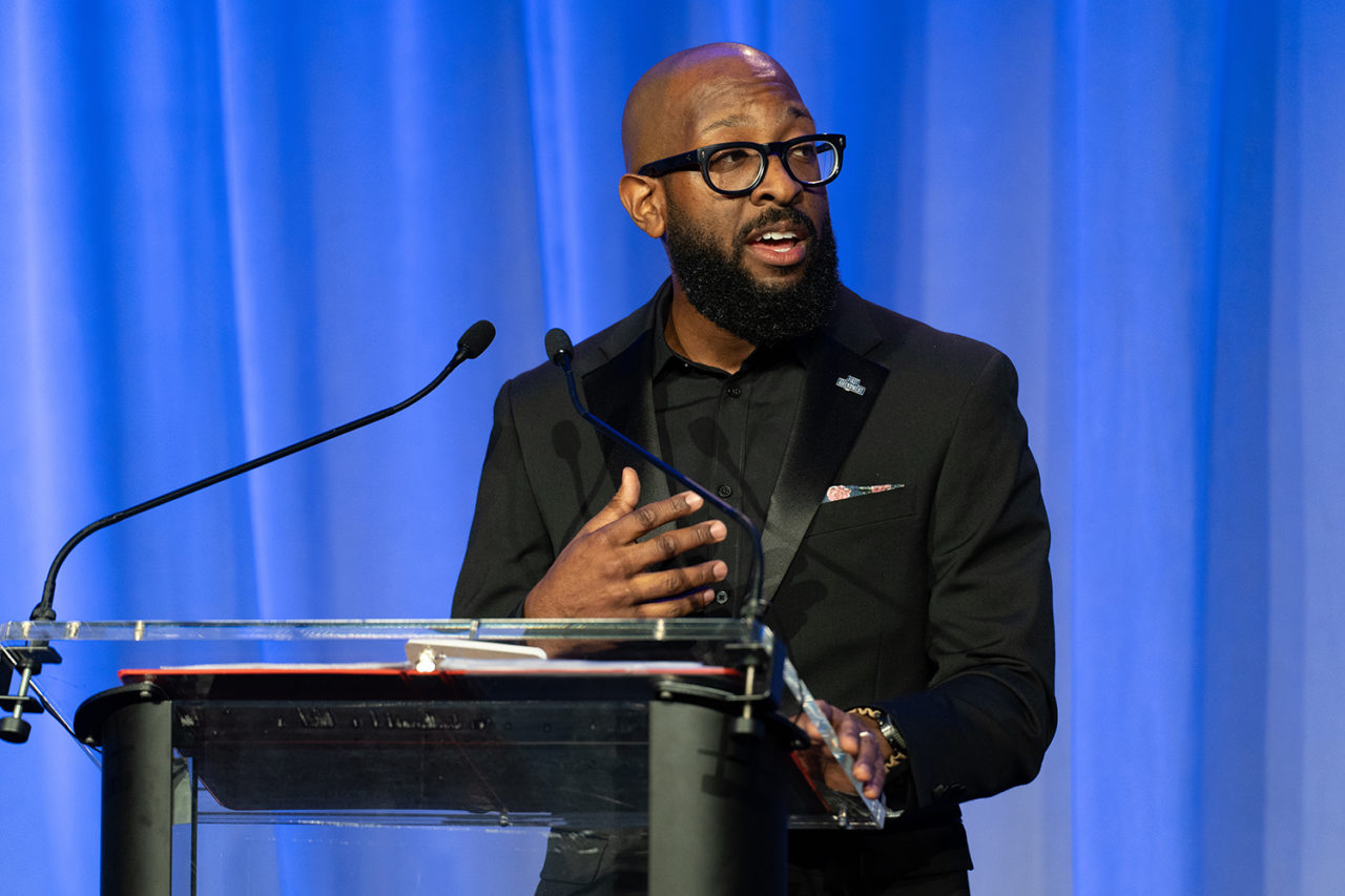 Mark Chambers at the podium.