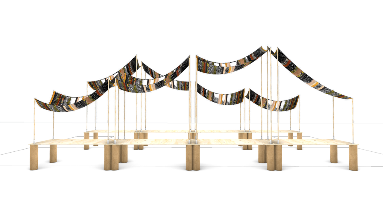 Drum Arbor: Walter Hood President’s Medal Installation by BRANDT : HAFERD with the Architectural League of New York (2021). Image courtesy of BRANDT : HAFERD. 