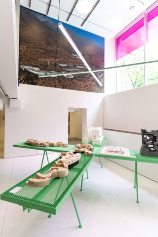 Installation view, CAMPUS AULA: Educational Architecture in Latin America, Center for Architecture, 2023.