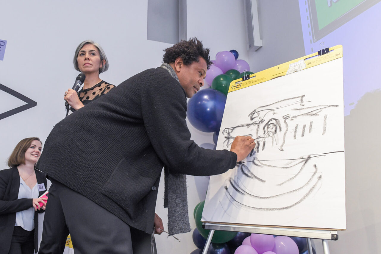2023 Guess-A-Sketch event action shot