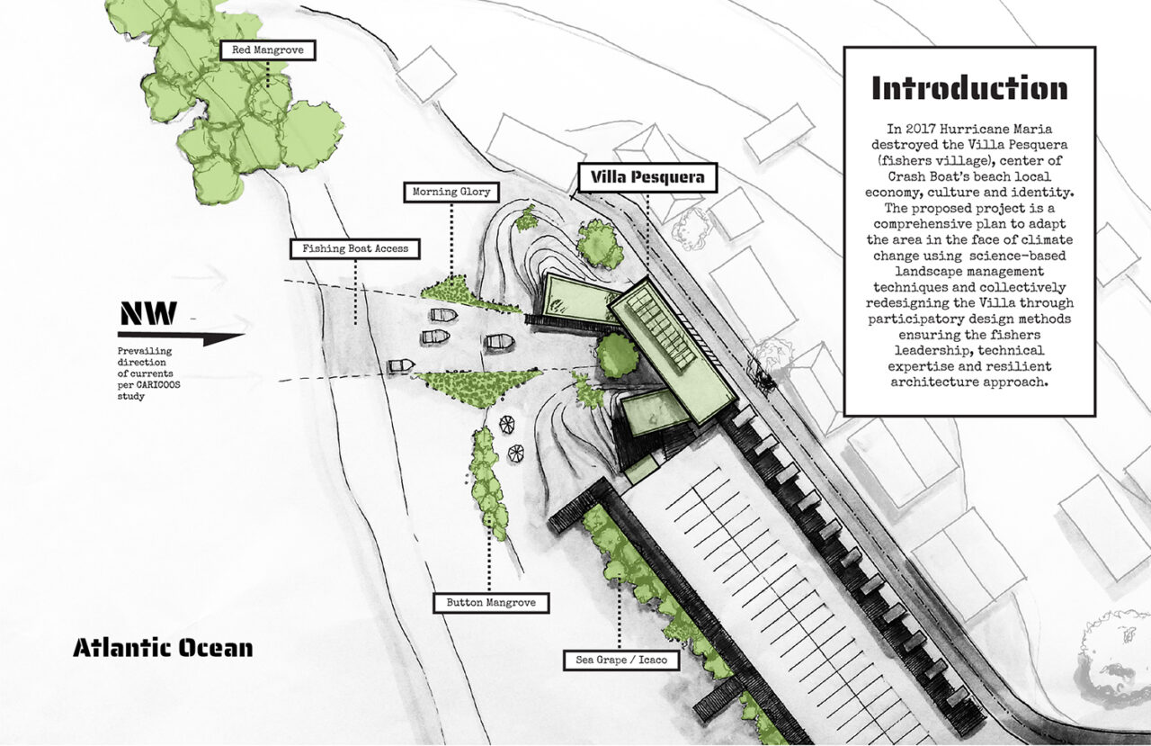 Site plan for “Restoration and Conservation of Crash Boat Beach for the Villa del Ojo Fishermen's Association. Image: Courtesy of Cynthia Burgos Lopez.