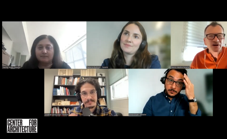 Image of panelists at The Mycelium House: Material Exploration for a Zero-Carbon Tiny Home (Session A)