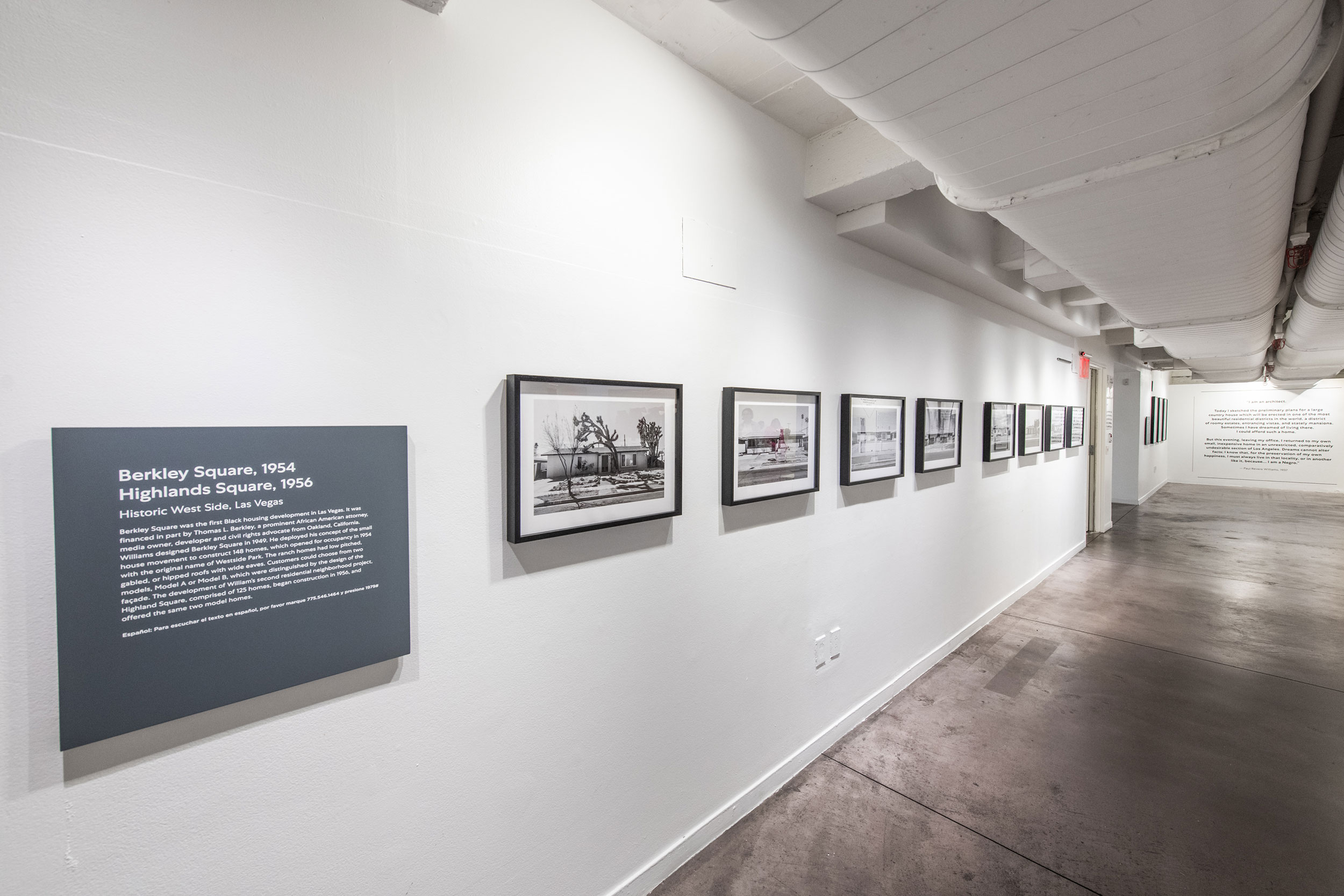 Installation view, Janna Ireland on the Architectural Legacy of Paul Revere Williams in Nevada, Center for Architecture
