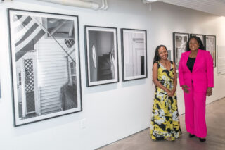 Photographer Janna Ireland and exhibition curator Carmen Beals.