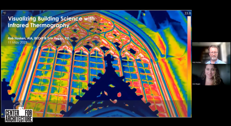 Image of panelist presenting at Visualizing Building Science with Infrared Thermography event
