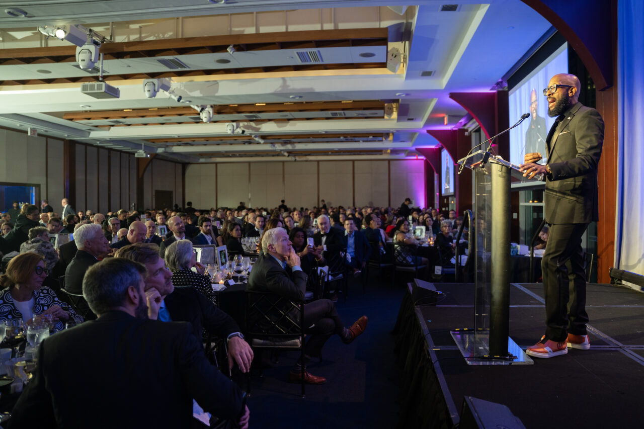 Mark Chambers, 2023 Honoree, shares his acceptance speech at the Common Bond Gala.Photo: Sam Lahoz.