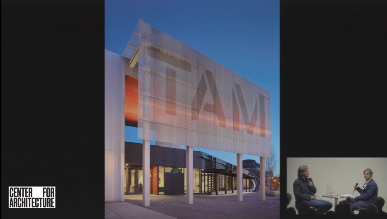 Image of Panelist and Moderator at 17th Annual Arthur Rosenblatt Memorial Lecture: Tom Kundig event