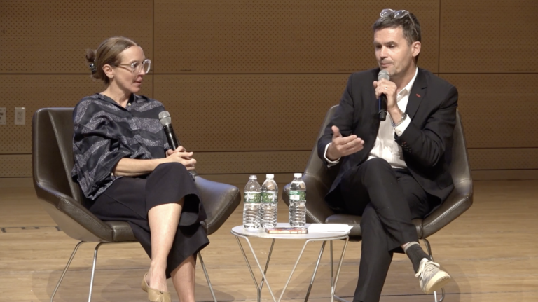 Image of Speaker and Moderator at the Samuel Ratensky Memorial Lecture: Tatiana Bilbao event