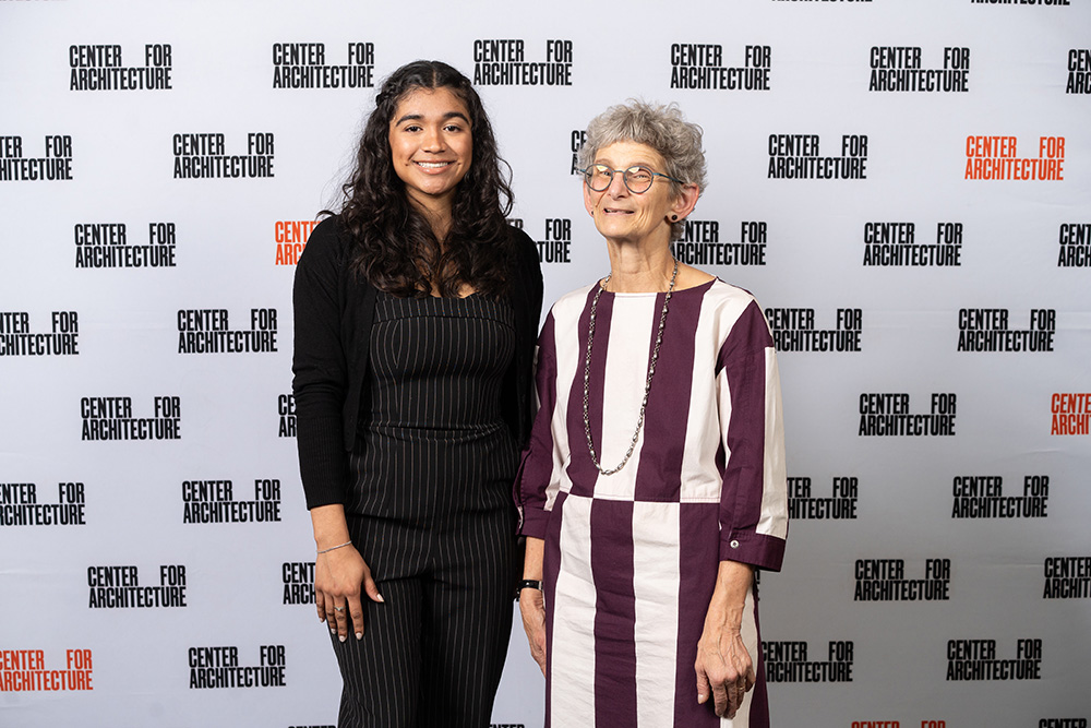 Katherine Menjivar with Marta Gutman. Photo: Sam Lahoz.