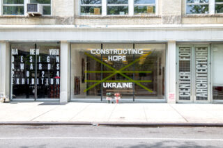 Installation view of Constructing Hope: Ukraine at the Center for Architecture