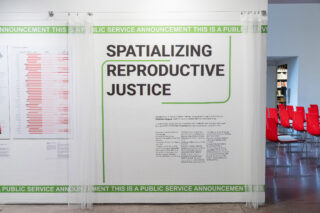 Installation view, Spatializing Reproductive Justice, Center for Architecture, 2024