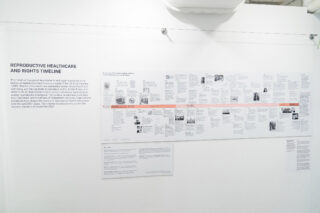 Installation view, Spatializing Reproductive Justice, Center for Architecture, 2024