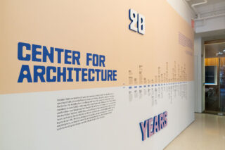 Installation view, Built by New York, Center for Architecture, 2024