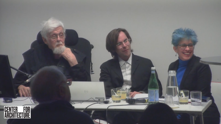 Image of Panelists at Cocktails & Conversation: A.I. and the Arts with James Wines and Phillip Denny event