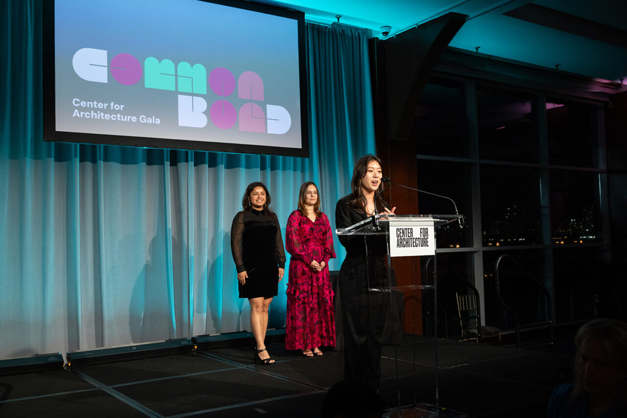 Student scholarship recipient Liberty Chapman at the podium. Photo: Jenna Bascom Photography.