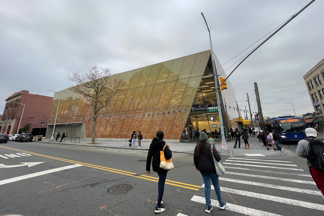 A street view of Far Rockaway Library.