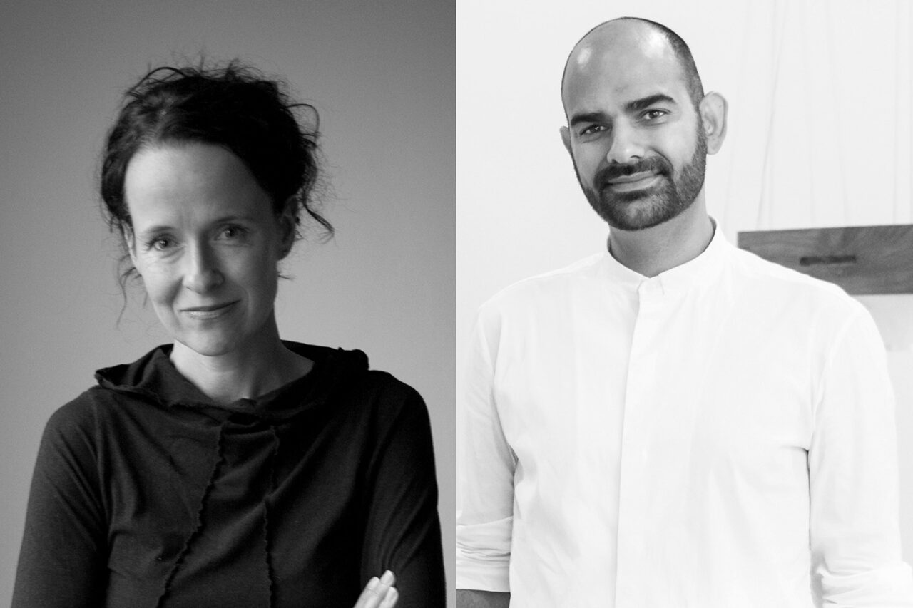 Black and white headshots of a woman on the left, man on the right.