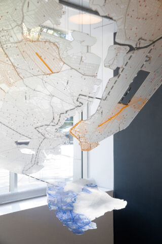 Installation view, Searching for Superpublics, Center for Architecture, 2025. Photo: Asya Gorovits.